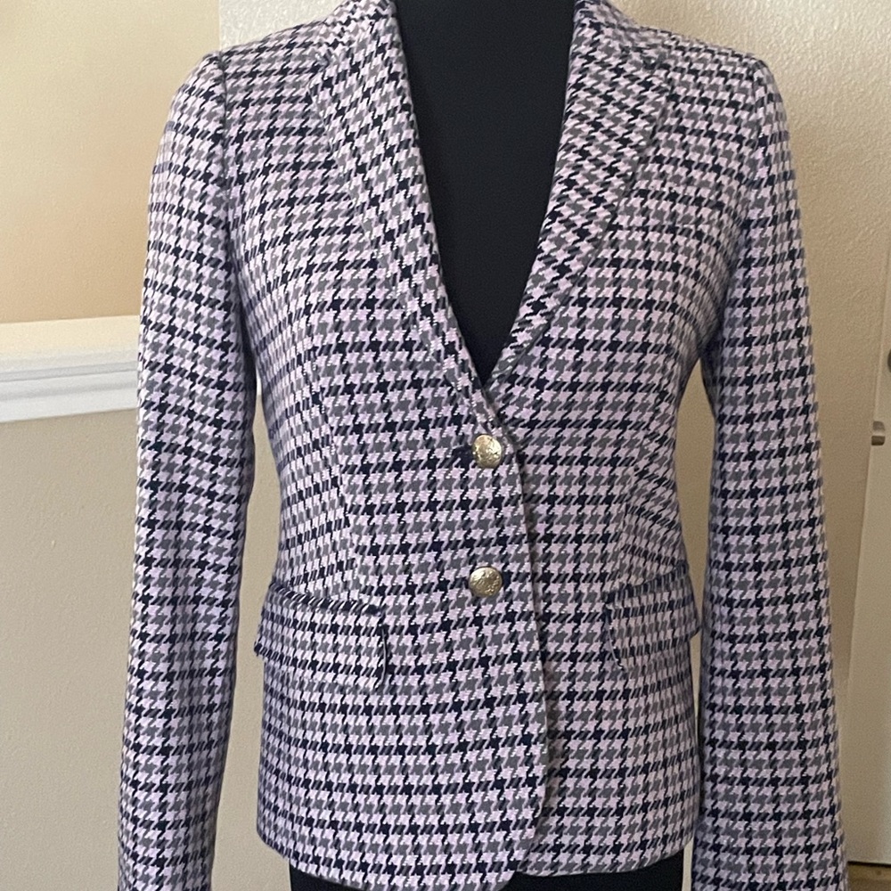 J.CREW sz 4 Houndstooth Blazer | J. Crew Jackets & Coats| poly/wool